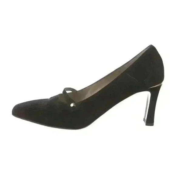 ST. JOHN Chiara Black Suede Mary Jane Square Toe Pumps US 8.5 AA Old Money - Picture 2 of 8